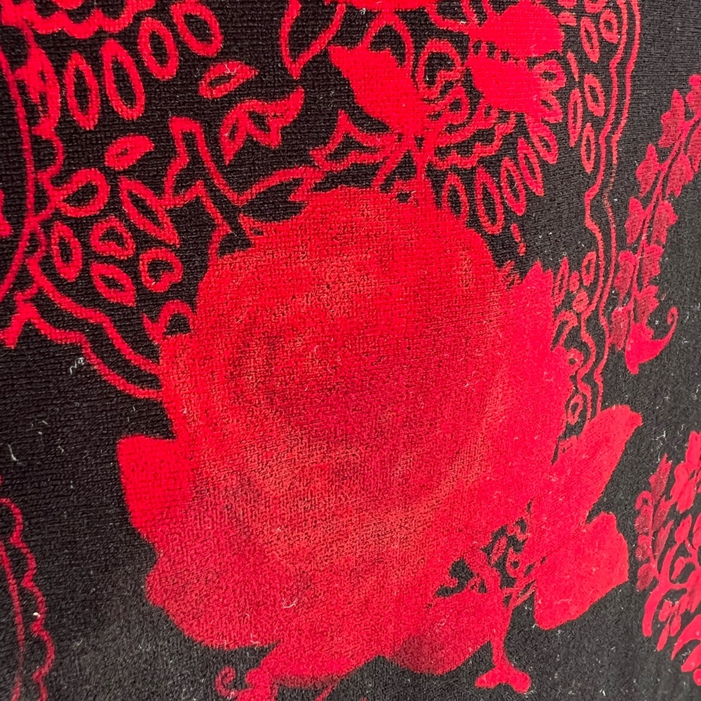 Lithie Lee Woman Black Red Velvet Floral Midi Pencil Skirt 18W - Picture 7 of 10